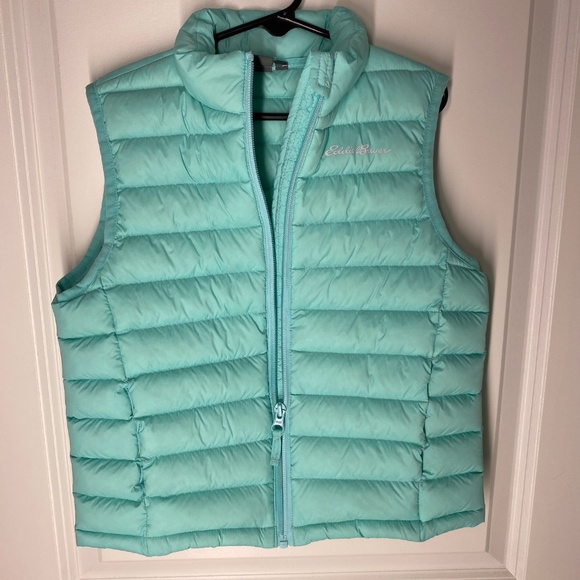 GIRLS EDDIE BAUER PUFFER VEST TEAL X SMALL 5/6 - Picture 2 of 5